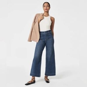 NWT SPANXshape™ EveryWear Cropped Wide Leg Jeans with Patch Pockets XL Tall